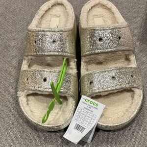 CROCS  gold  Glitter Slippers
